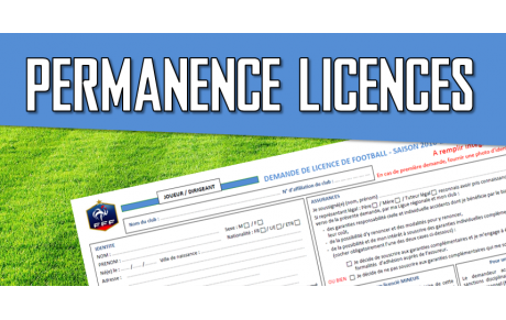 Dernières Permanences licences du 02 au 06 Septembre
